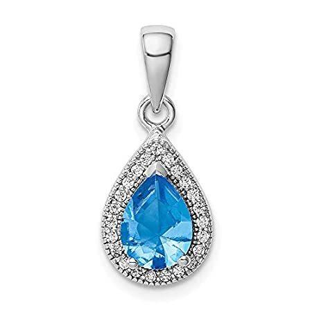Ryan Jonathan Fine Jewelry Sterling Silver Blue and Clear Cubic Zirconia Pe