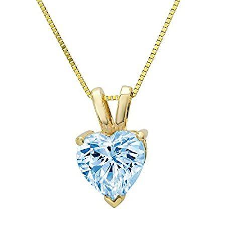 ブランドのギフト Blue Aquamarine Pendant Fine Cut Heart Brilliant 1.95ct Simulated C diamond ネックレス、ペンダント