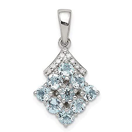Ryan Jonathan Fine Jewelry Sterling Silver Diamond and Aquamarine Pendant