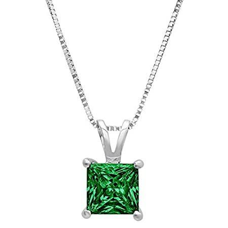 1.0 ct Brilliant Princess Cut Designer Simulated Diamond CZ Green Emerald I