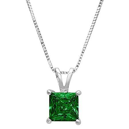 2.0 ct Brilliant Princess Cut Designer Simulated Diamond CZ Green Emerald I