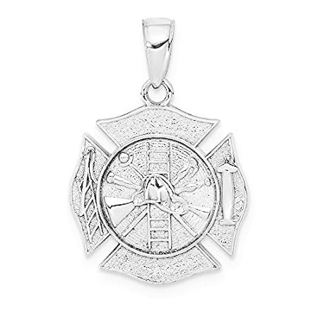 14k White Gold Reversible Fire Department Shield Pendant(34848円)