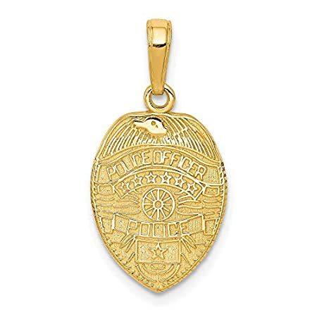 14k Yellow Gold Police Officer Badge Pendant
