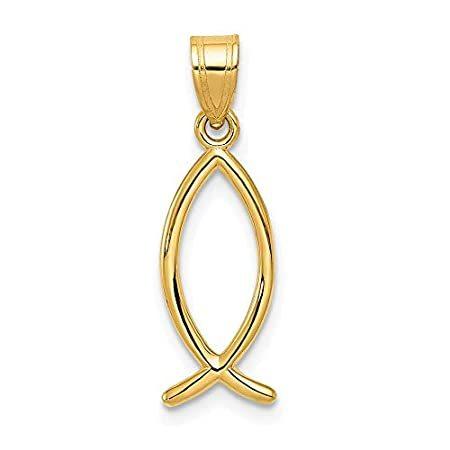 14k Yellow Gold Ichthus Fish Pendant