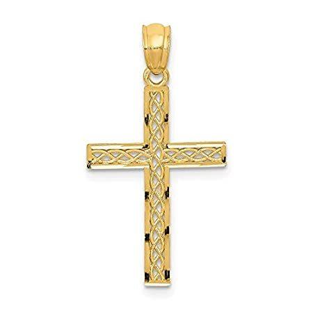 14k Yellow Gold Filigree Cross Pendant