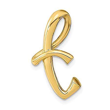 14k Yellow Gold Letter T Initial Slide Pendant