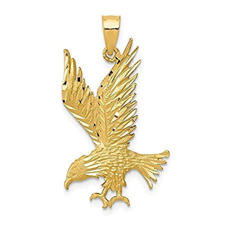 14k Yellow Gold and Diamond-Cut Eagle Pendant