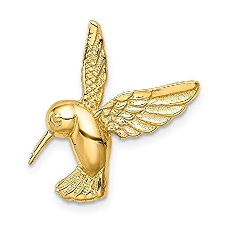 14k Yellow Gold Hummingbird Chain Slide Pendant