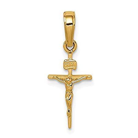 14k Yellow Gold Small INRI Crucifix Pendant