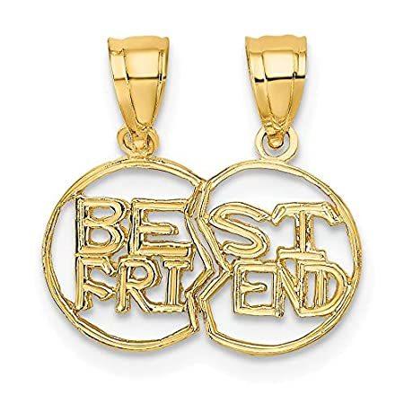 10k Yellow Gold Break Apart Cut-Out Best Friend Pendant