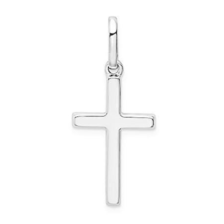 14k White Gold Hollow Cross Pendant