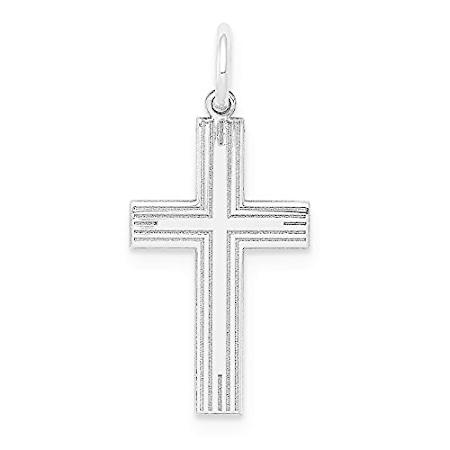 14k White Gold Designed Cross Pendant