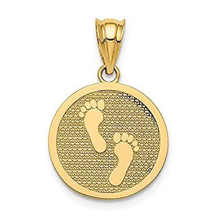 14k Yellow Gold Reversible Have Faith/Footprints Pendant