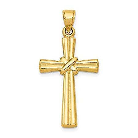 14k Yellow Gold Hollow Cross Pendant