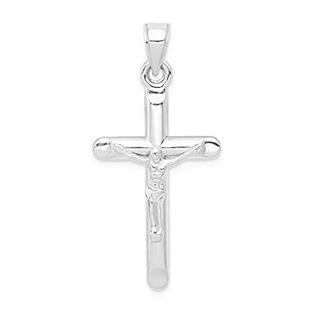 14k White Gold Crucifix Pendant