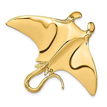 14k Yellow Gold Manta Ray Slide Pendant