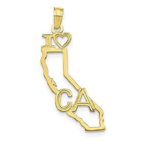 最新の激安 10k Yellow Gold Solid California State Pendant ネックレス、ペンダント