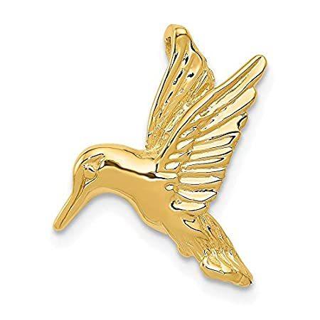 14k Yellow Gold Hummingbird Chain Slide Pendant