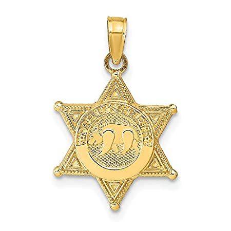 14k Yellow Gold Deputy Sheriff Badge with Bear Pendant
