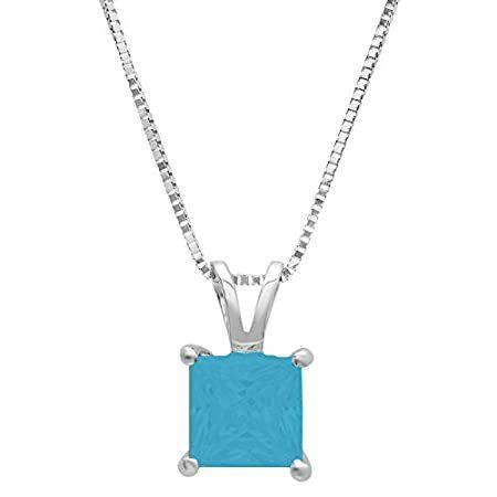 1.0 ct Brilliant Princess Cut Designer Simulated Diamond CZ Blue Turquoise