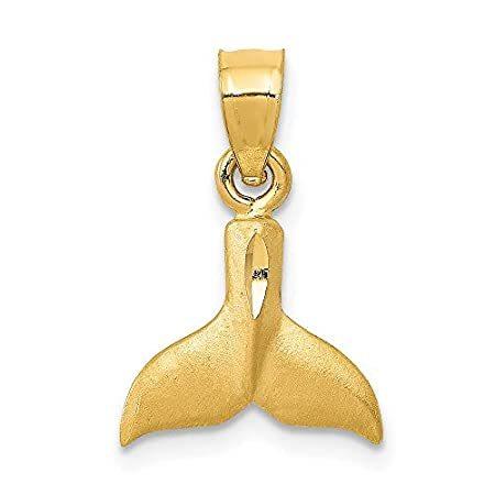 14k Yellow Gold Whale Tail Pendant