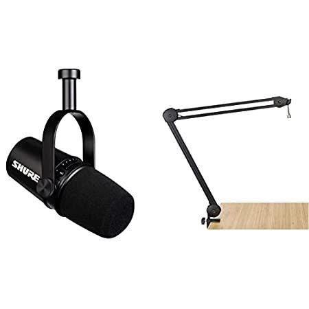 Shure MV7 USB Microphone   Gator 2000 Boom Stand Bundle for Podcasting, Rec
