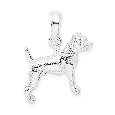 【オープニング 大放出セール】 Million Charms 925 Sterling Animal Charm, Textured 3D Jack Russell Terrier ネックレス、ペンダント