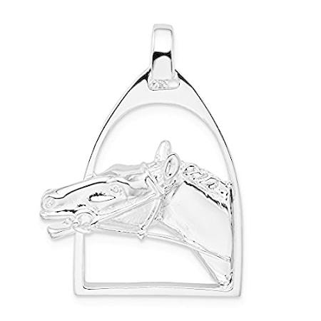 Million Charms 925 Sterling Animal Charm, Polished Horse Head with and Stir