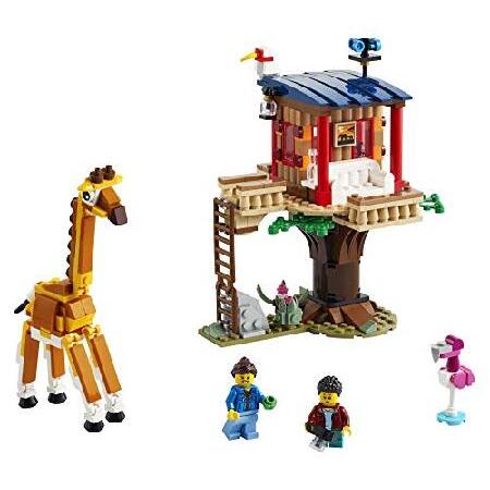 LEGO Creator 3in1 Safari Wildlife Tree House 31116 Building Kit Featuring a House Toy， Biplane Toy and Catamaran Toy; Best Building Sets for Kids Who_1