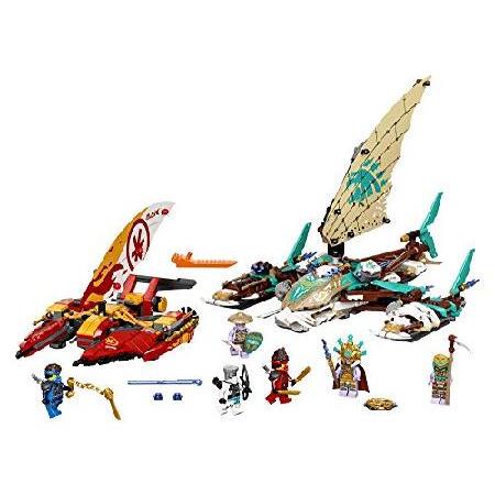 LEGO NINJAGO Catamaran Sea Battle 71748 Building Kit; Ninja Playset Featuring Catamaran Toys and NINJAGO Kai， Jay and Zane; Best Gift for Kids Who Lov_1