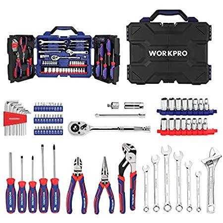 WORKPRO 87-piece Mechanics Tool Set, Hand Tools Kit with Storage Tool Box