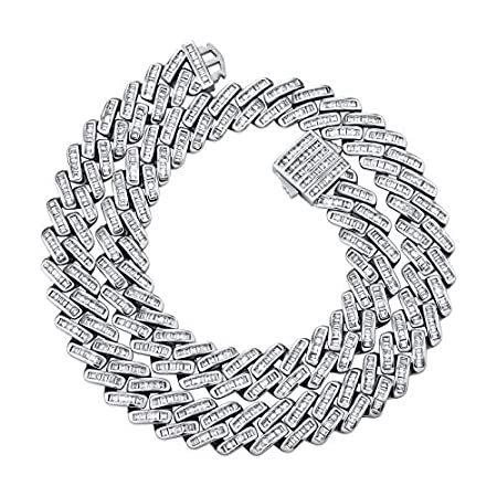 TOPGRILLZ 12mm/18mm Baguette Diamond Miami Cuban Link Chain 6 Times 14K Gol