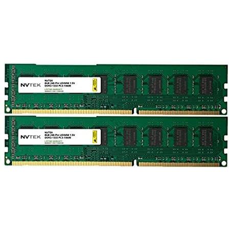 NVTEK 16GB (2x8GB) DDR3-1600 PC3-12800 Non-ECC UDIMM デスクトップ PC RAM メモリアップグレ