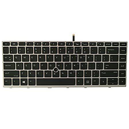 AUTENS 交換用USキーボード HP ProBook 640 G4 / 645 G4 / 640 G5ノートパソコン用 シルバーフレーム ポインタ