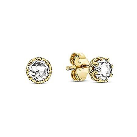 PANDORA Clear Sparkling Crown Earrings, PANDORA Shine Collection - 268311C0