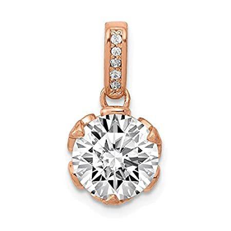 10k Rose Gold Tiara Collection Rose Gold Polished CZ Pendant