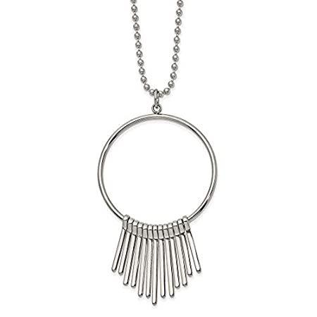 Stainless Steel Polished Circle Necklace 22 Inch Jewelry Gifts for Women