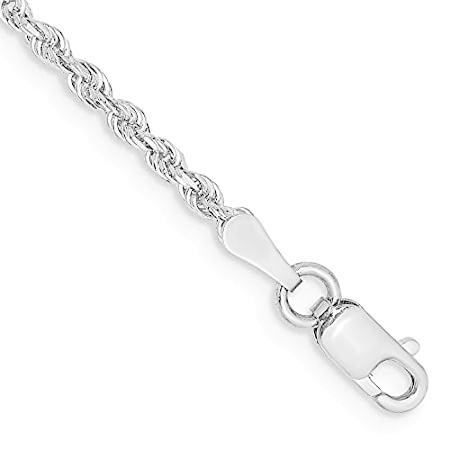 買っ 9 10K White Gold 2mm Shiny-cut Quadruple Rope Chain Anklet