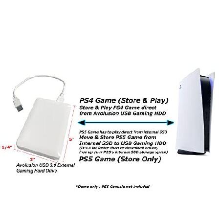 Avolusion HD250U3-Z1-PRO-WH 1TB USB 3.0 ポータブル 外付け ゲーミング PS5 ハードドライブ - ホワイト (PS5 / PS4用、フォーマット済み)｜pennylane2022｜04