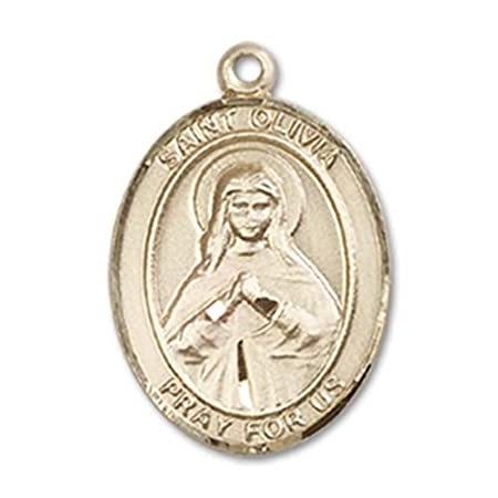 Bonyak Jewelry 14k Yellow Gold-Filled St. Olivia Pendant, Size 3/4 x 1/2 in