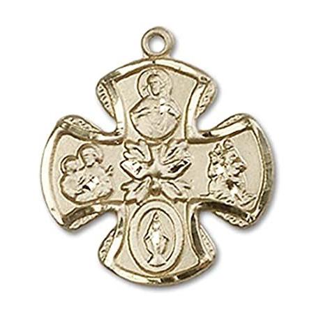 Bonyak Jewelry 14k Yellow Gold-Filled 5-Way Pendant, Size 3/4 x 3/4 inches