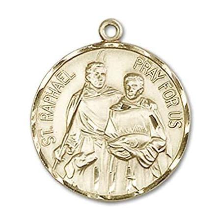Bonyak Jewelry 14k Yellow Gold-Filled St. Raphael The Archangel Pendant, Si