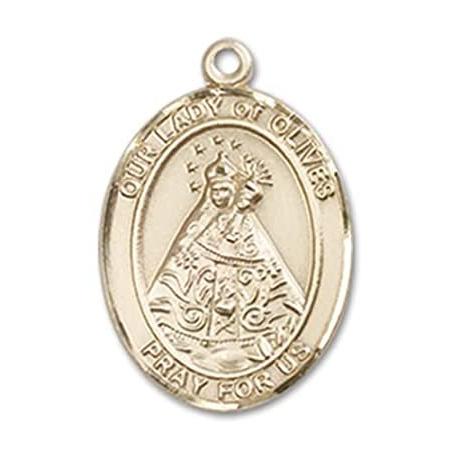 Bonyak Jewelry 14k Yellow Gold-Filled Our Lady of Olives Pendant, Size 3/4