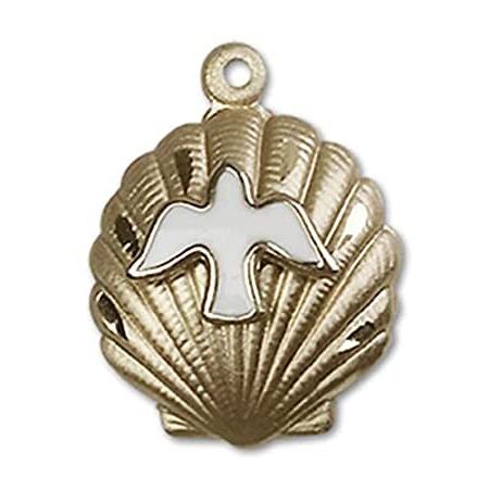 Bonyak Jewelry 14k Yellow Gold-Filled Shell/Holy Spirit Pendant, Size 3/4 x