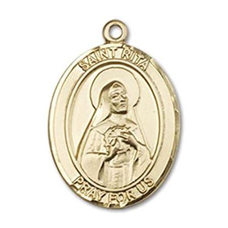 Bonyak Jewelry 14k Yellow Gold-Filled St. Rita of Cascia Pendant, Size 3/4