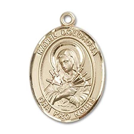 Bonyak Jewelry 14k Yellow Gold-Filled Mater Dolorosa Pendant, Size 3/4 x 1/
