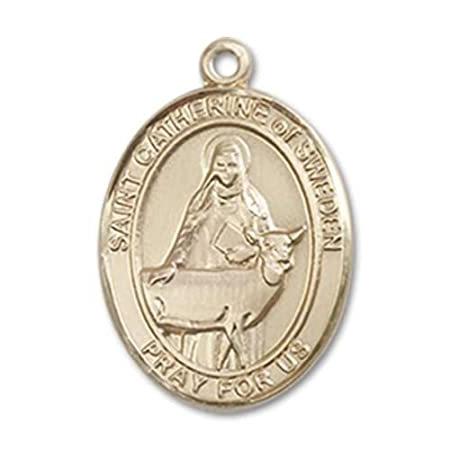Bonyak Jewelry 14k Yellow Gold-Filled St. Catherine of Sweden Pendant, Size