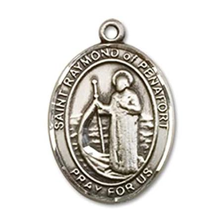 Bonyak Jewelry Sterling Silver St. Raymond of Penafort Pendant， Size 3/4 x