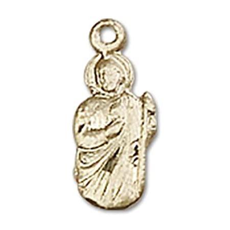 Bonyak Jewelry 14k Yellow Gold St. Jude Medal, Size 3/8 x 1/8 inches - Cath