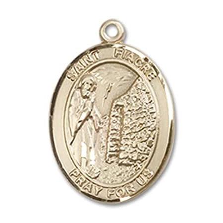 Bonyak Jewelry 14k Yellow Gold-Filled St. Fiacre Pendant, Size 3/4 x 1/2 in